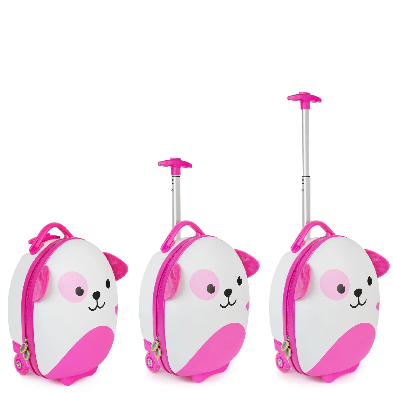 Белый детский чемодан Boppi Tiny Trekker Розовая собака, 17л