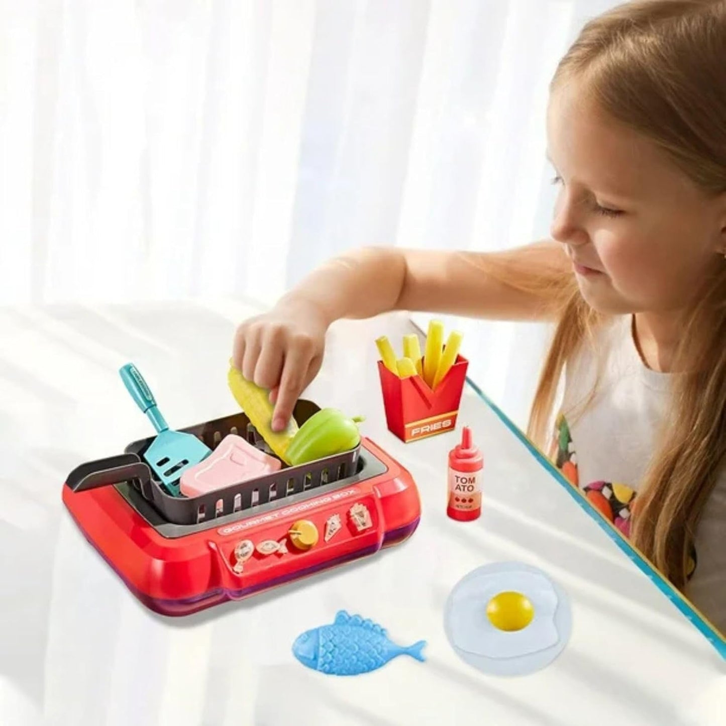 Maisto gaminimo rinkinys su šviesomis, garsais ir spalvos keitimo efektu