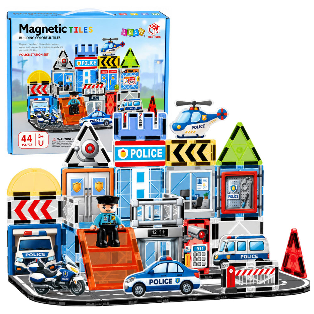 Magnetinės kaladėlės „Gaisrinė“ su transportu, 42 dalys