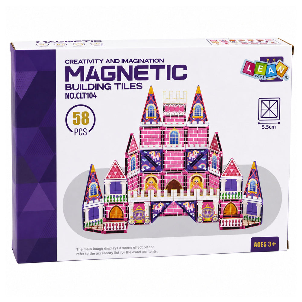 Magnetinės kaladėlės „Princesės pilis“, 58 dalys