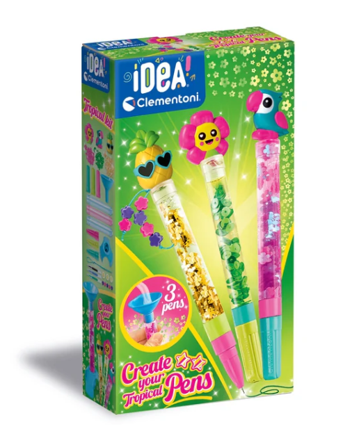 Kūrybinis tropinių rašiklių gamybos rinkinys „Clementoni Tropical Pens“